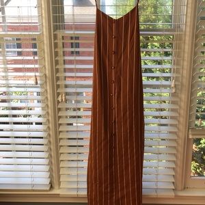 Burnt Orange and Cream Stripe Dress.